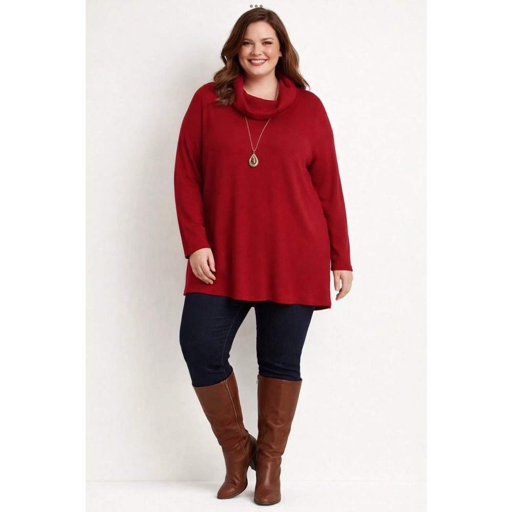 Bright Red‎ Cowl Neck Womens 3XL Plus Size Northstyle Sweater